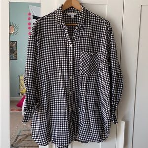 Black & white Gingham Check Button-down